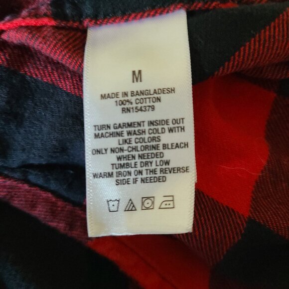 AEROPOSTALE WOMEN'S LONG SLEEVE RED /BLACK "BUFFALO PLAID" FLANNEL SIZE MEDIUM - Picture 6 of 6